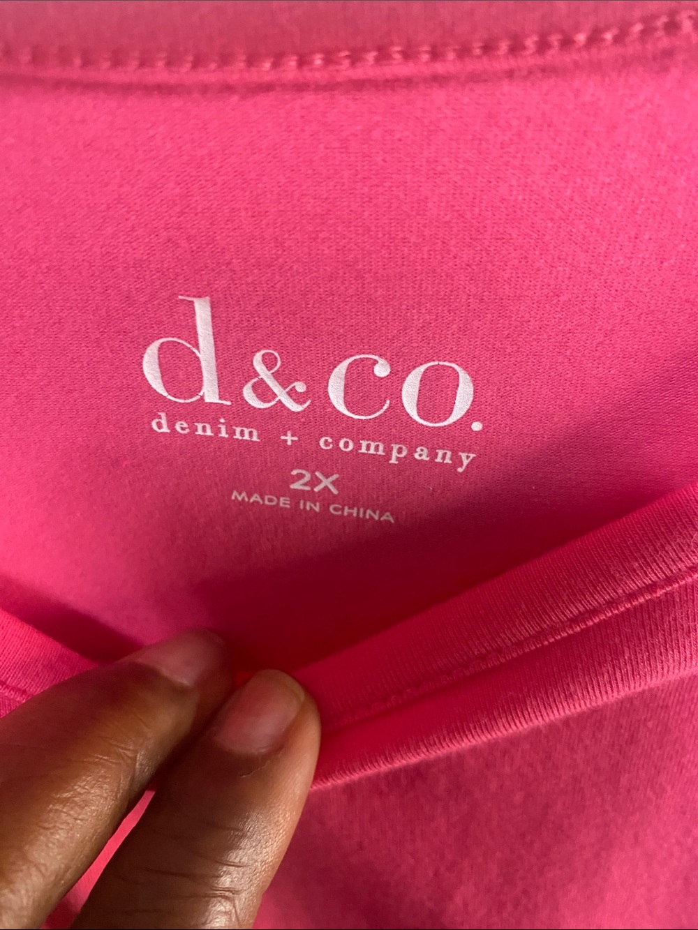 Plus Size Denim & Company Bright Pink Casual Dress - Picture 5 of 5